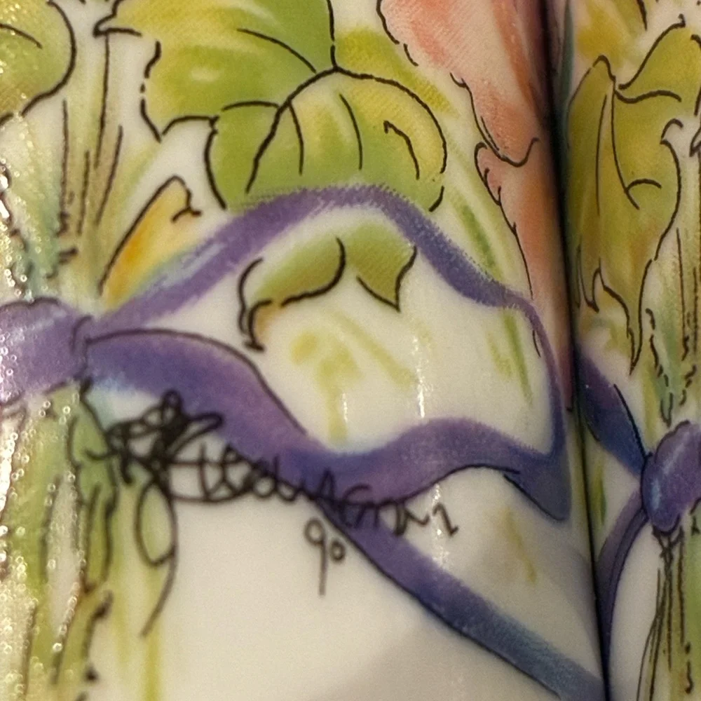 German Porcelain Signed Lindner Handarbeit Salt & Pepper Shaker